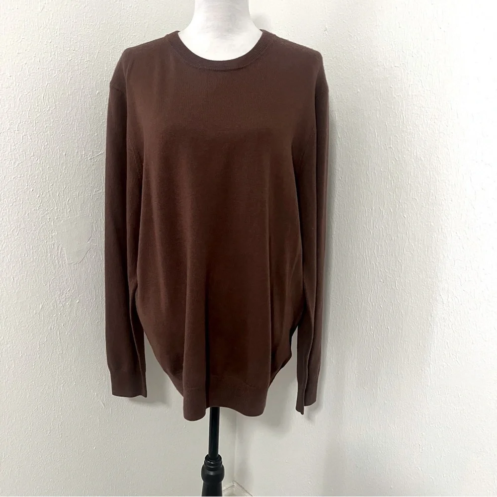 Christian Lacroix Men XL 100% Extra Fine Merino Wool Crewneck Sweater NWT Preppy